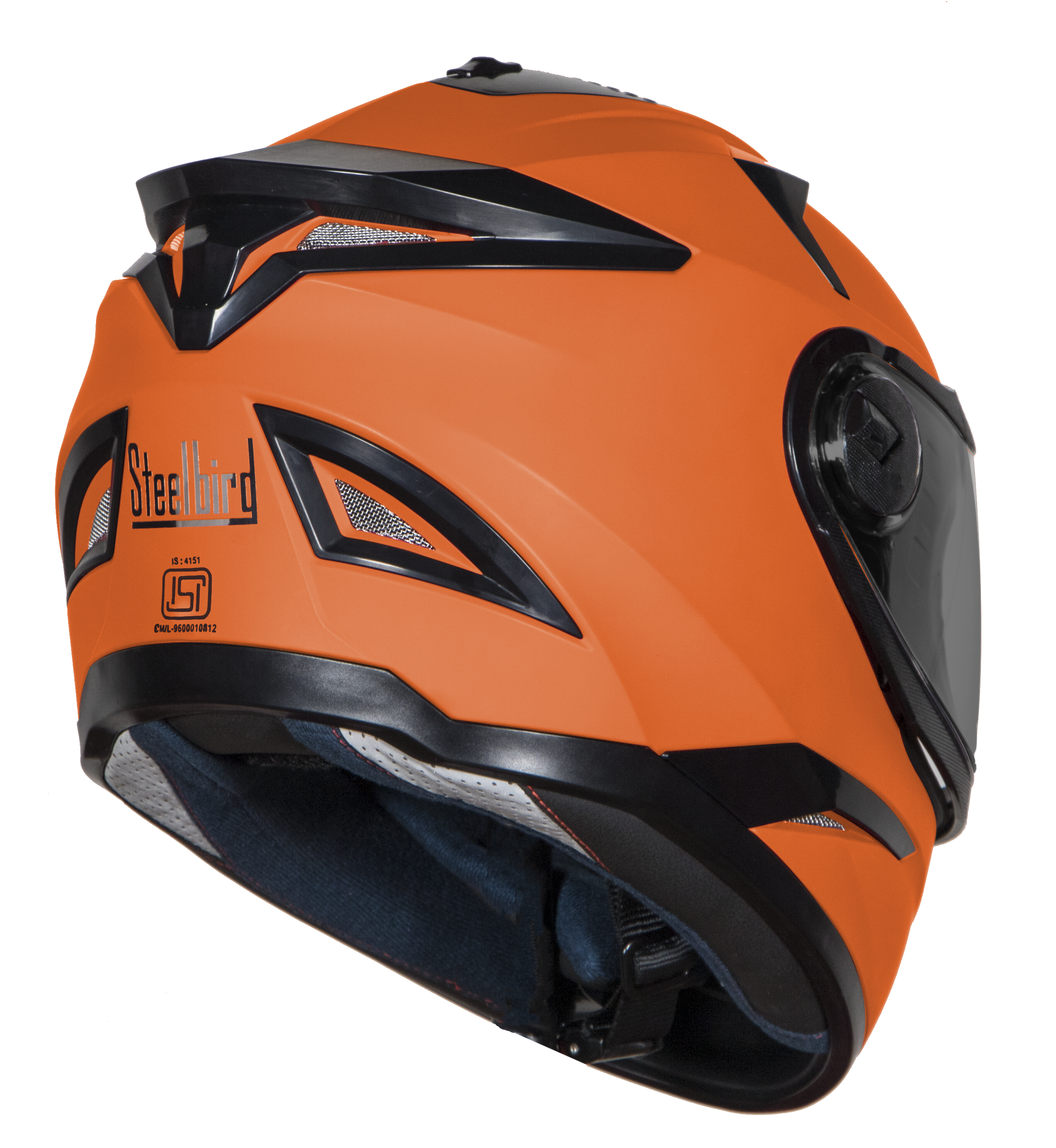 SBH-17 OPT GLOSSY FLUO ORANGE (WITH EXTRA FREE CABLE LOCK AND CLEAR VISOR)